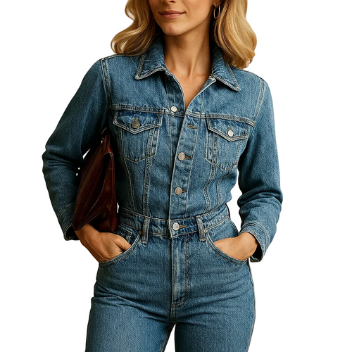 Women’s straight-leg denim casual outfit