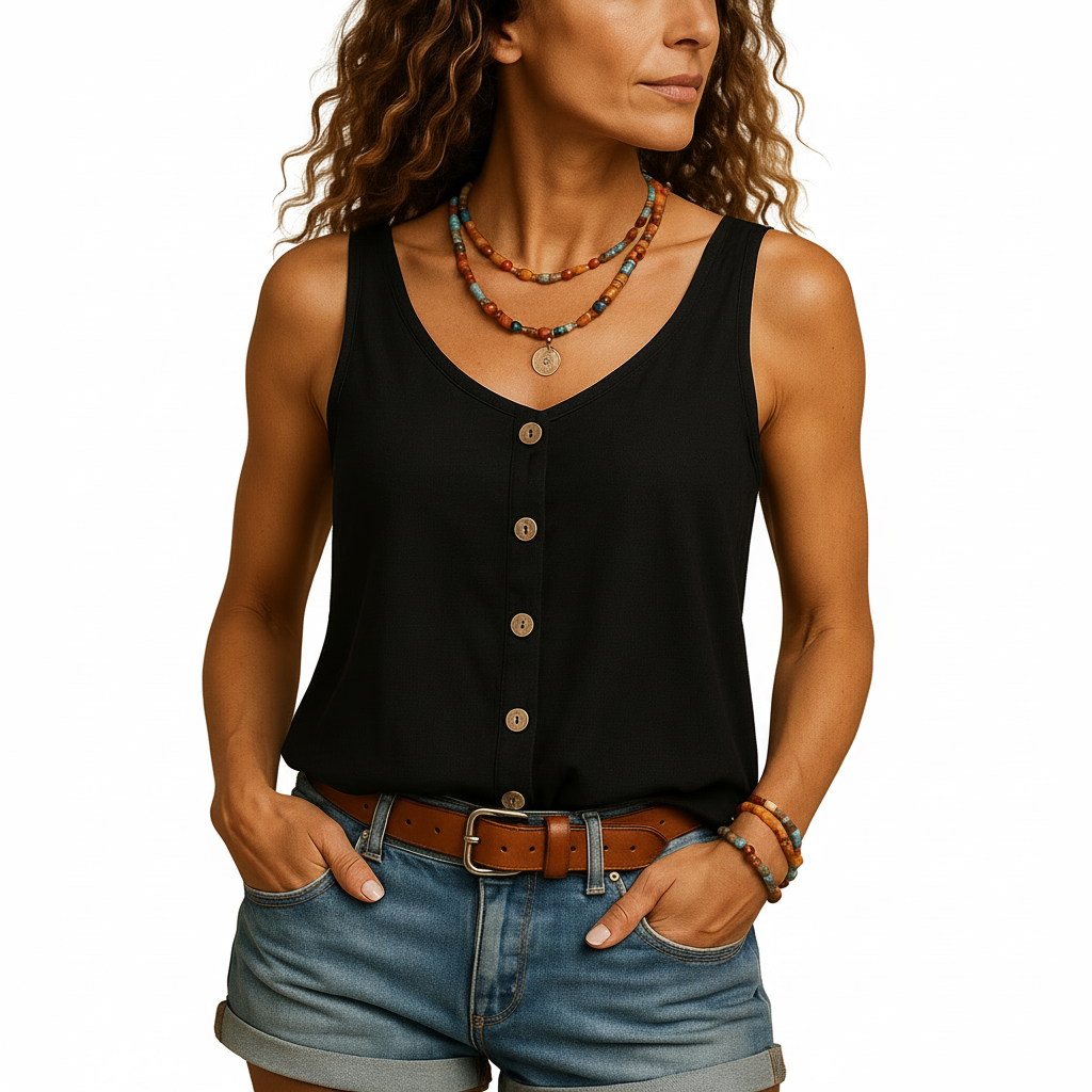 Women’s relaxed fit sleeveless summer fashion top