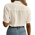 Women’s classic collar white button blouse