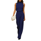 Women’s halter-neck wide-leg jumpsuit with high waist