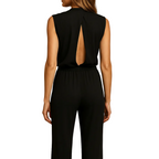 Women’s sleeveless halter-neck jumpsuit outfit