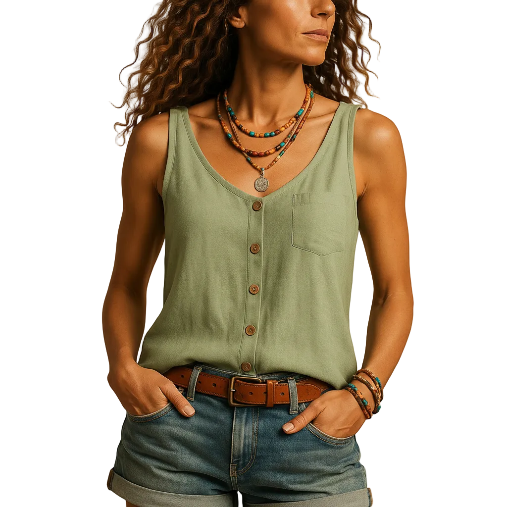 Women’s trendy sleeveless summer outfit top