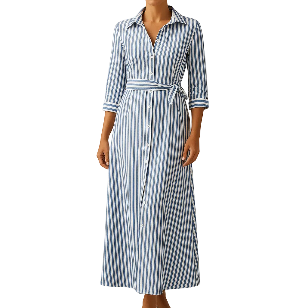 Women’s V-neck midi dress with front slit