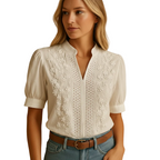 Women’s white classic collar long sleeve button up blouse