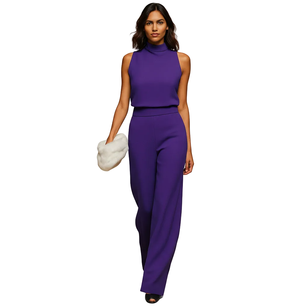Women’s fashionable halter-neck jumpsuit